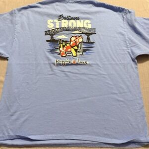Puppie Love Baltimore Strong Maryland Flag Dog Bridge T Shirt XXL Blue